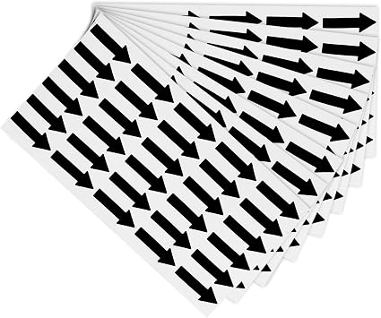 PATIKIL Small Arrow Sticker Label 1.2x0.5, 180 Pcs Adhesive Color Coding Sign Decal for Gas Flow Direction Inspection Defect Marking, Black