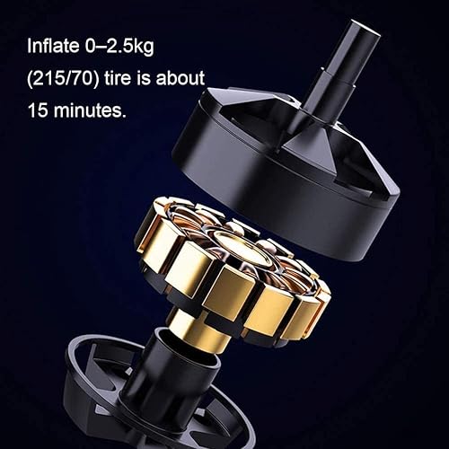Miniatura 4 de KouRy Compresor de aire portátil, mini inflador de neumáticos, batería de litio de 3000 mAh con indicador digital, pantalla LCD, luz LED, bomba de