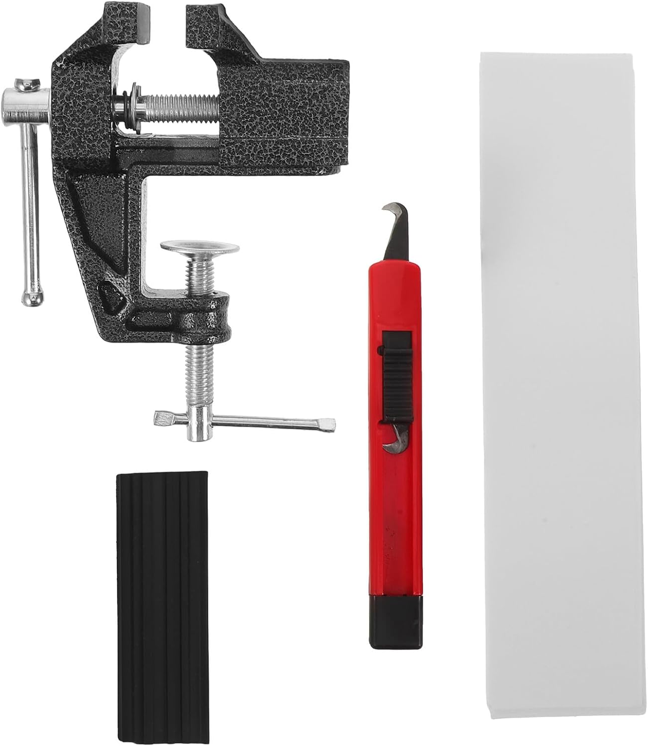 BESPORTBLE Golf Grip Replacement Kit 4pcs Set with Mini Vise Clamp Rubber Grips Double-Sided Tape and Hook Knife and Adjustment for Travel and Home Use