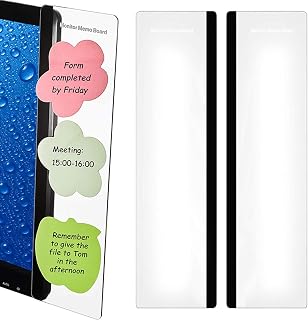 Monitor-Memoboard – 2-teiliges Whiteboard mit seitlicher Halterung, trocken abwischbar, wiederverwendbar, glattes Schreibbildschirm, Memoboard für Computer-Monitor, transparenter