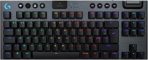 Logitech G G915 X LIGHTSPEED TKL Ultra-Slim Wireless Gaming Keyboard, Dual Layer PBT Keys, Fully Programmable Keys, RGB Backlight, GL Brown Touch – PC/Mac, FRA AZERTY – Black