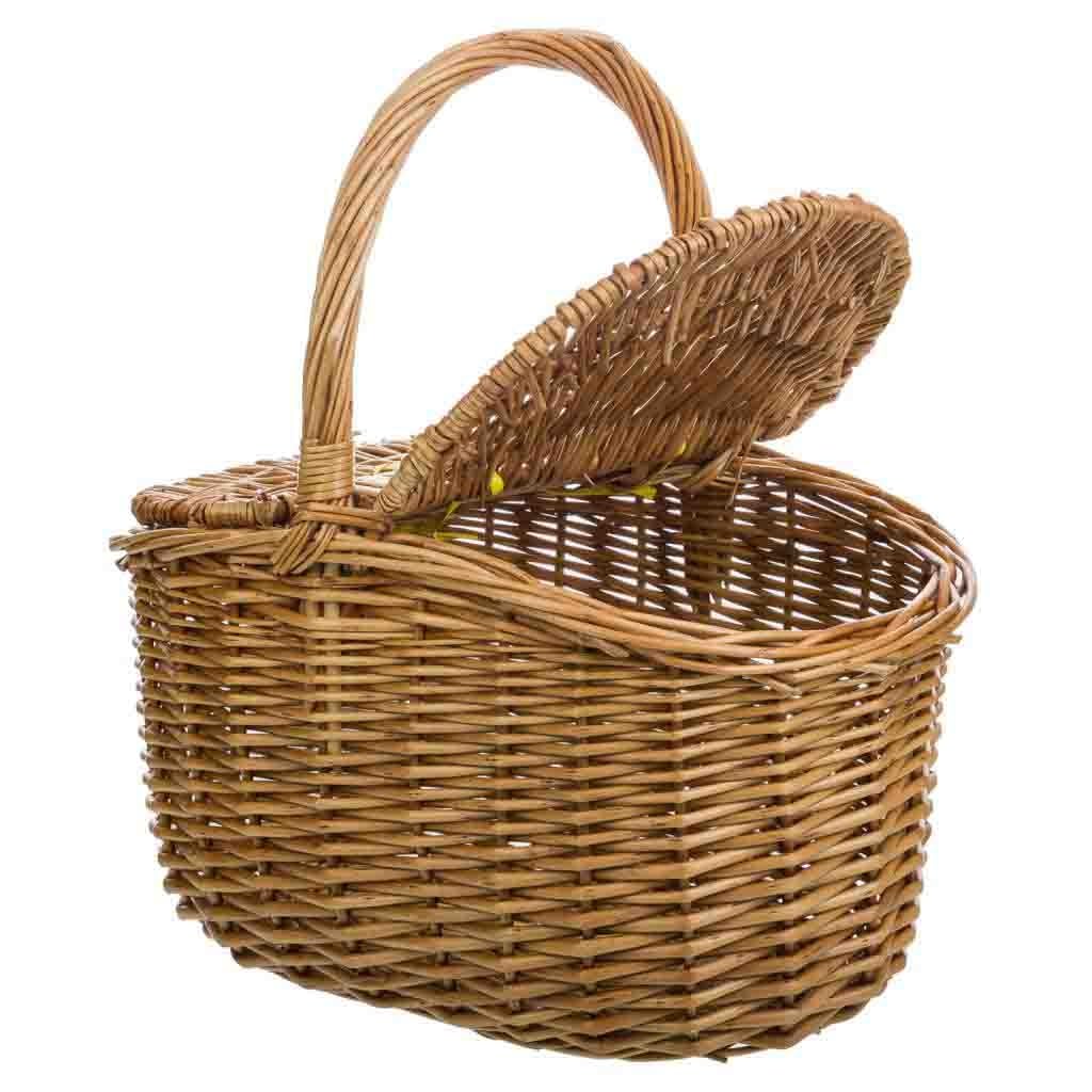 Cesta con tapas de mimbre marrón 32x21x16/32