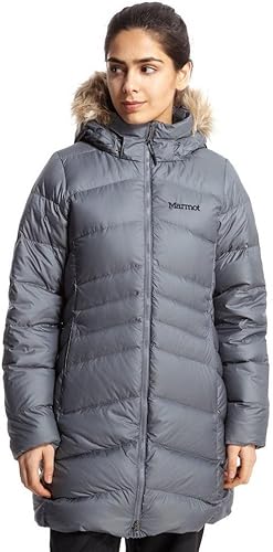 Miniatura 21 de MARMOT Chaqueta acolchada de plumón Montreal hasta la mitad del muslo para mujer Negro,Cocodrilo,gris (Glacier Grey),Marina de medianoche,Acai