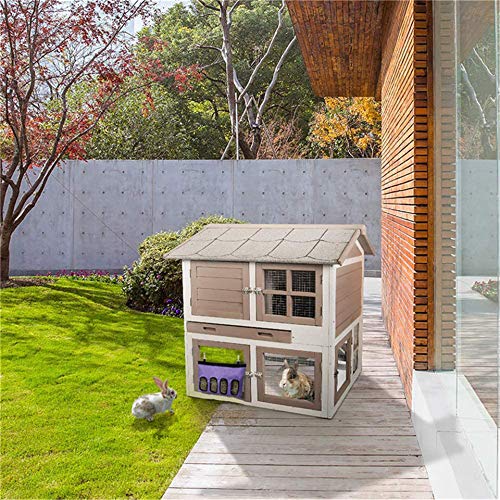 Konijn hooi feeder tas, cavia hooi voertas, hooi tas konijn feeder tas, kleine dieren hooi tas, opknoping feeder zak voor konijn cavia chinchilla feeder opbergtas zwart - Image 5