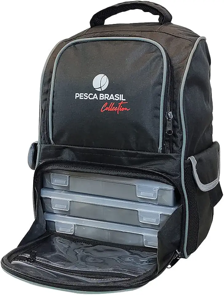 Mochila de Pesca Fishing Bag Pesca Brasil Preto Único