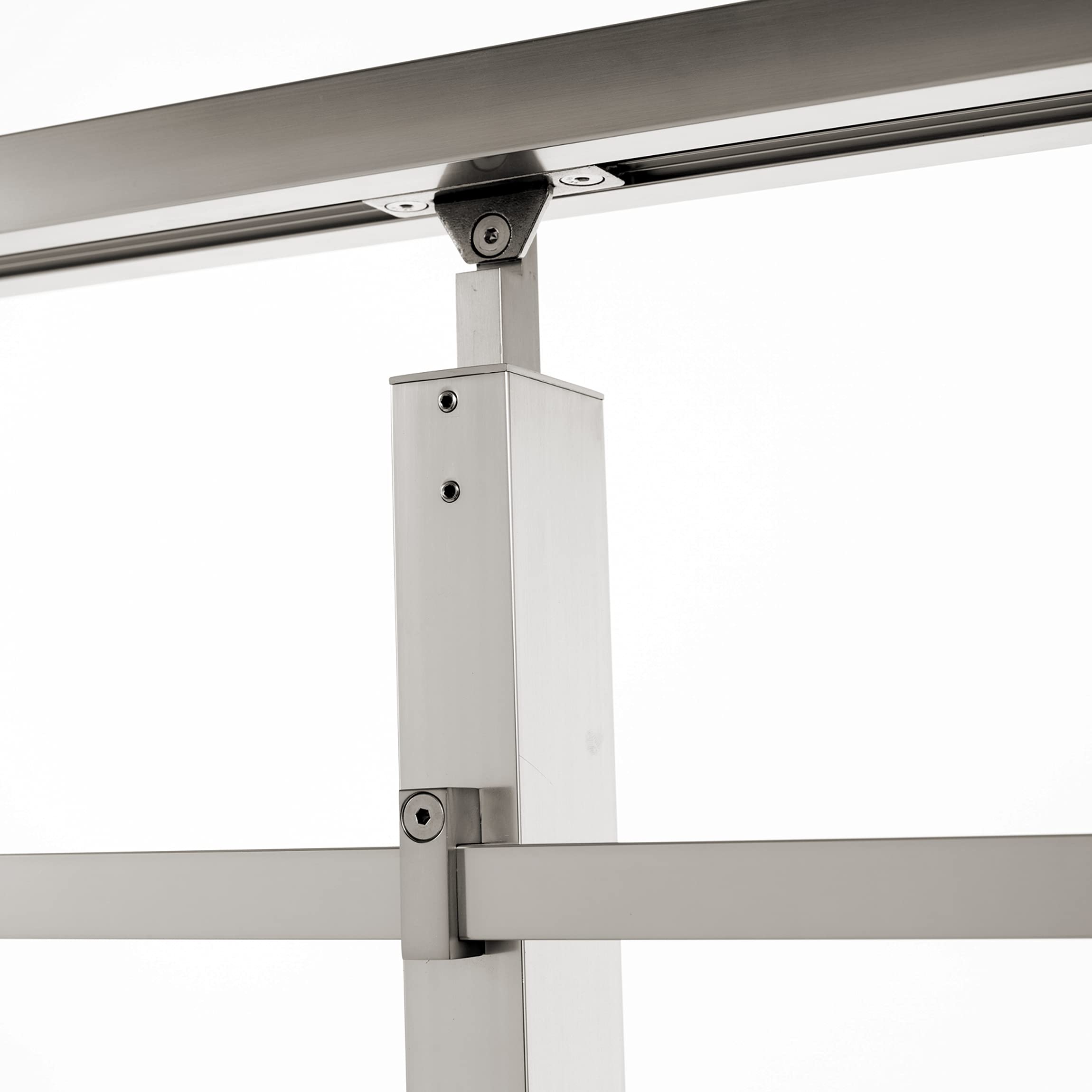 DOLLE Brüstungsgeländer Set aus Aluminium seitliche Montage eckiges Design 150 cm