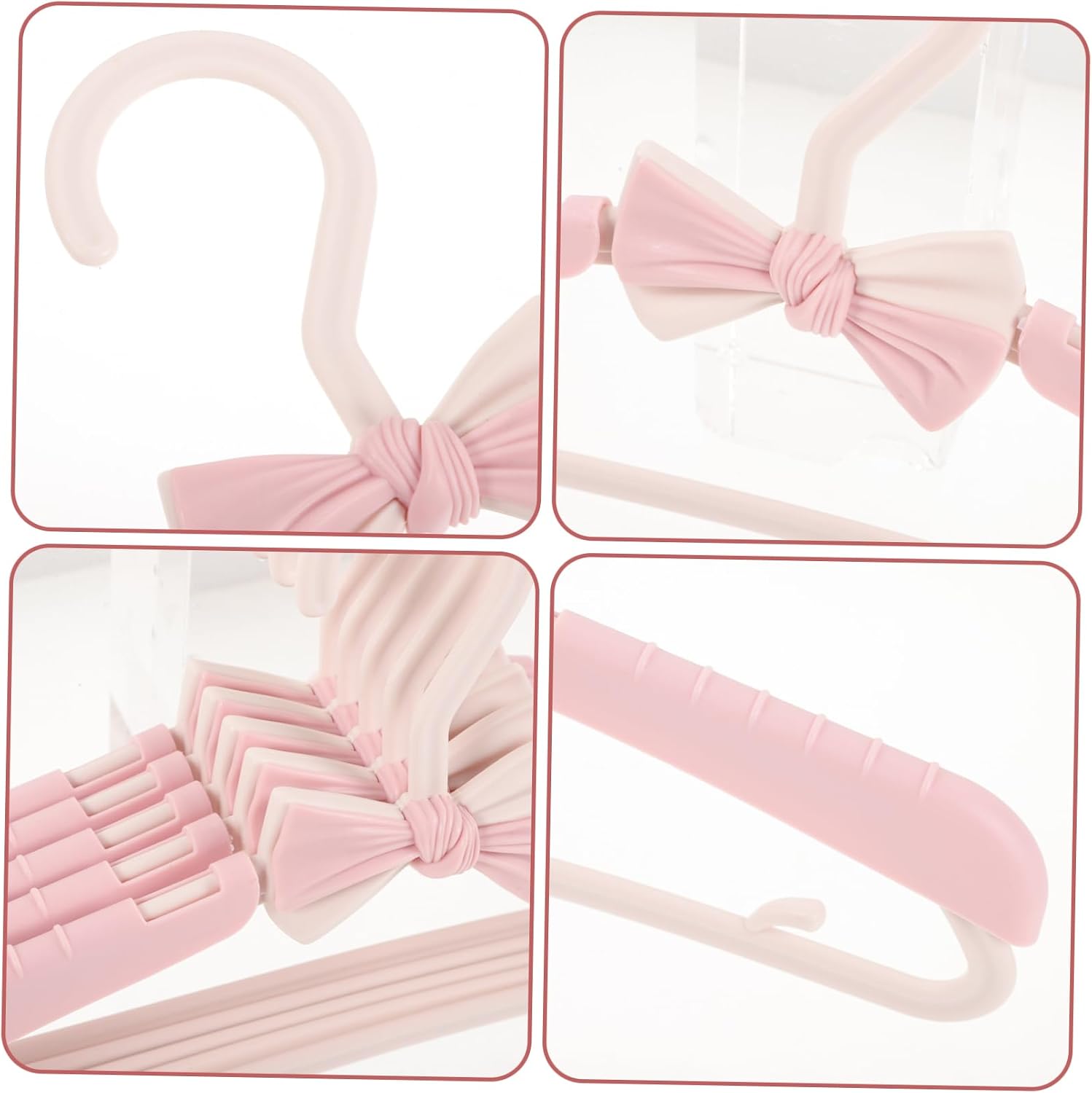 5 Pack Pink Plastic Baby Clothes Hangers Anti Slip Closet