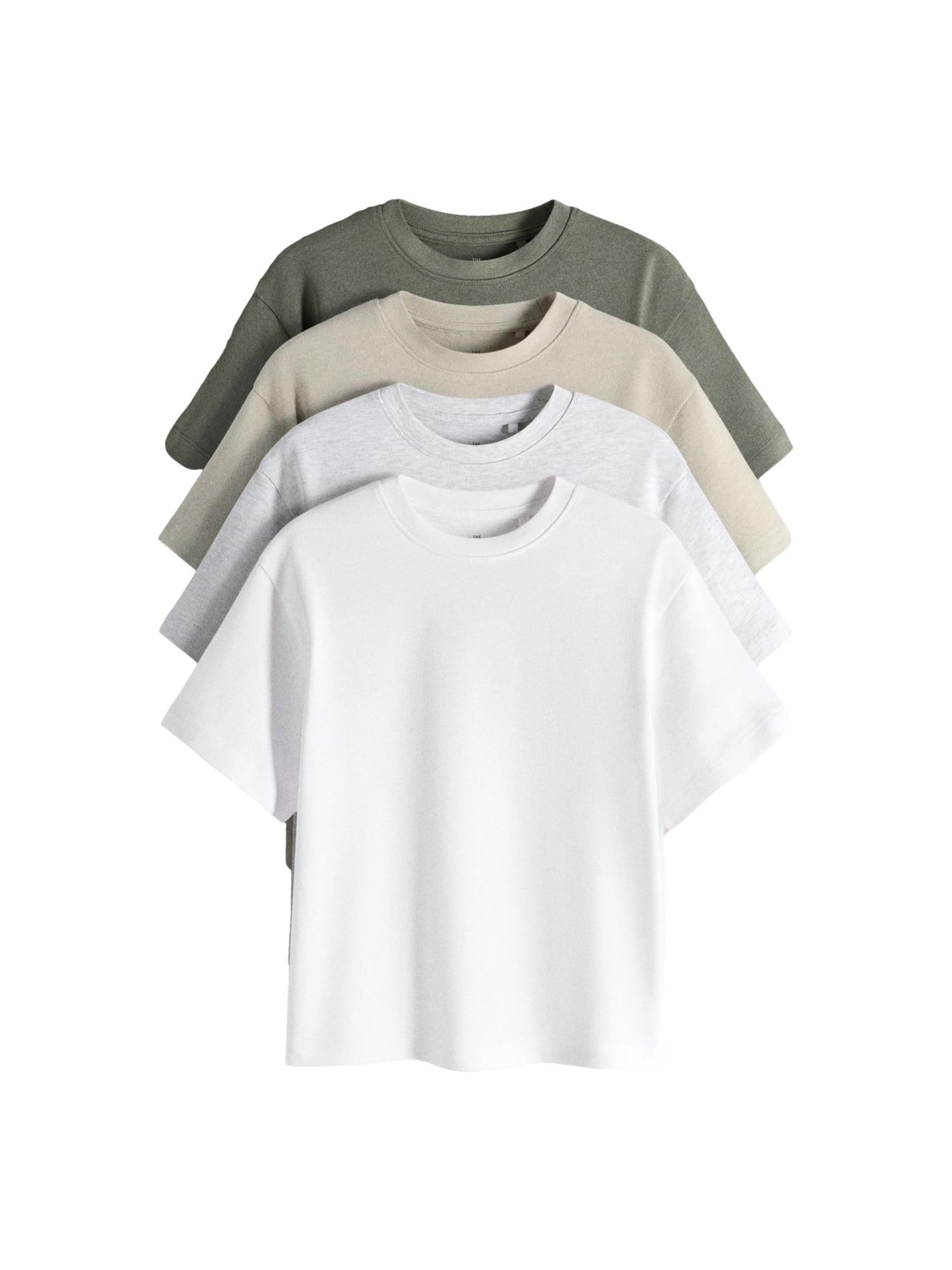 THE SET Jungen Oversized-T-Shirts aus schwerem Baumwolljersey, 4er-Pack