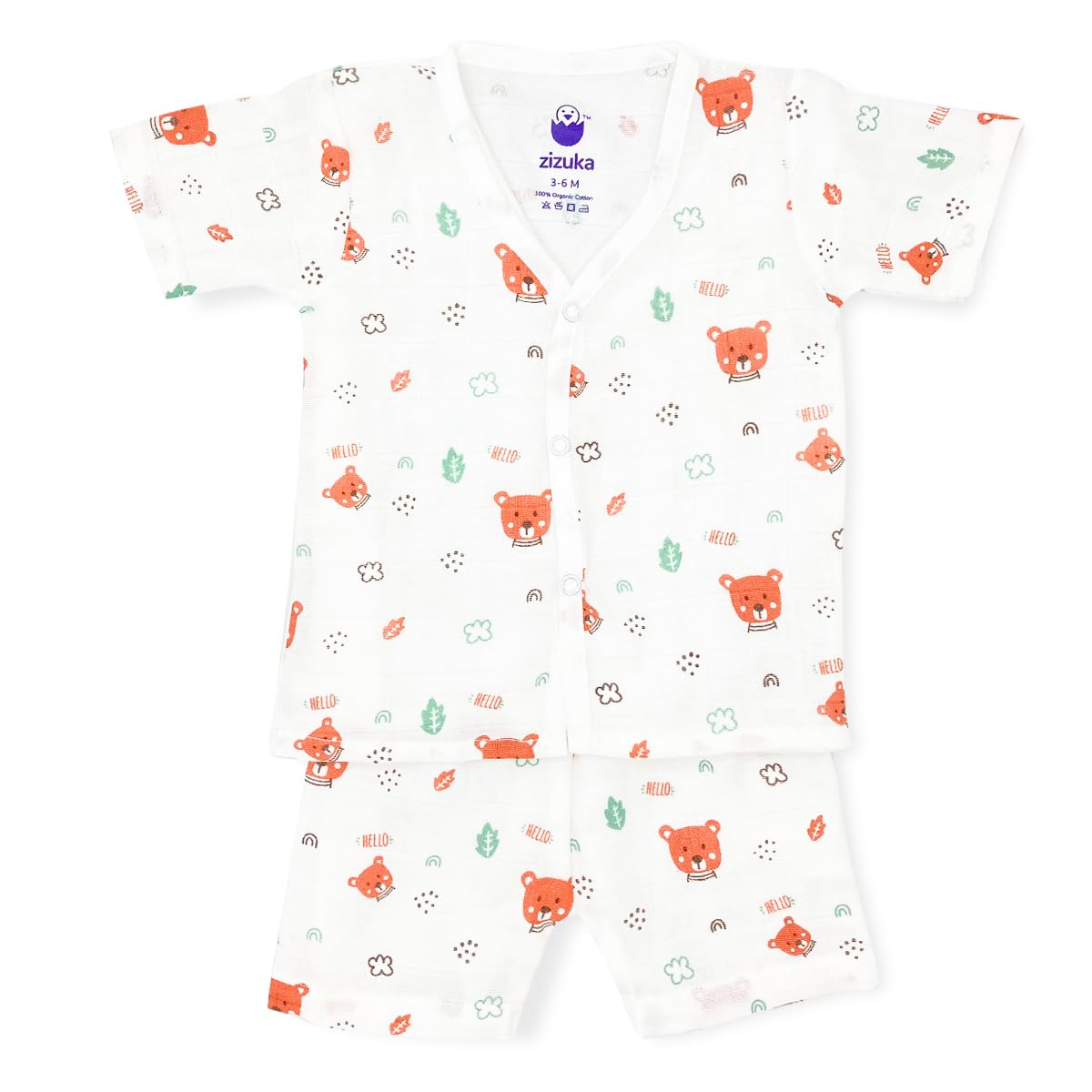 Baby 100% Pure Muslin Dress Short Sleeve Jabla Shorts, Co-Ord Set | Unisex Top & Bottom for Boys, Girls | Soft Cotton Muslin Clothes | Skin Friendly, Breathable Azo Free-image-18