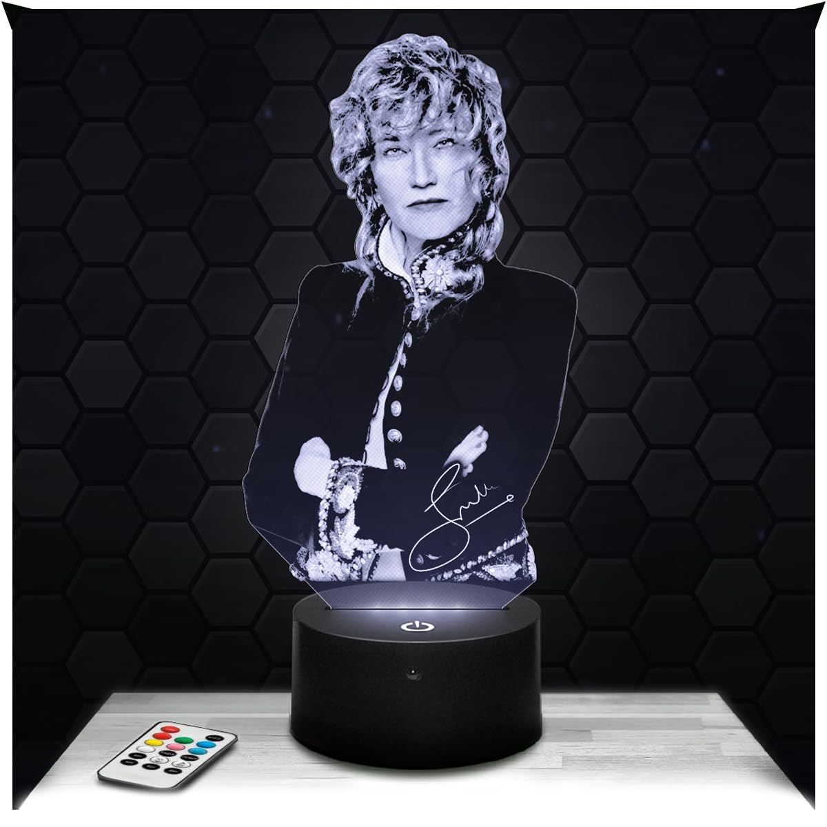 Lampephoto.fr - 3D Lamp Fiorella Mannoia Italian Singer, Touch LED Night Light, 3D Hologram Effect, Christmas Birthday Gift Idea for Men and Women, Bedroom Decoration Object