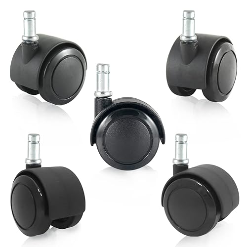 Enjoy Caster - Ruedas de silla de oficina de 2 pulgadas para sillas de oficina IKEA  Ruedas de poliuretano de doble inyección para protección del