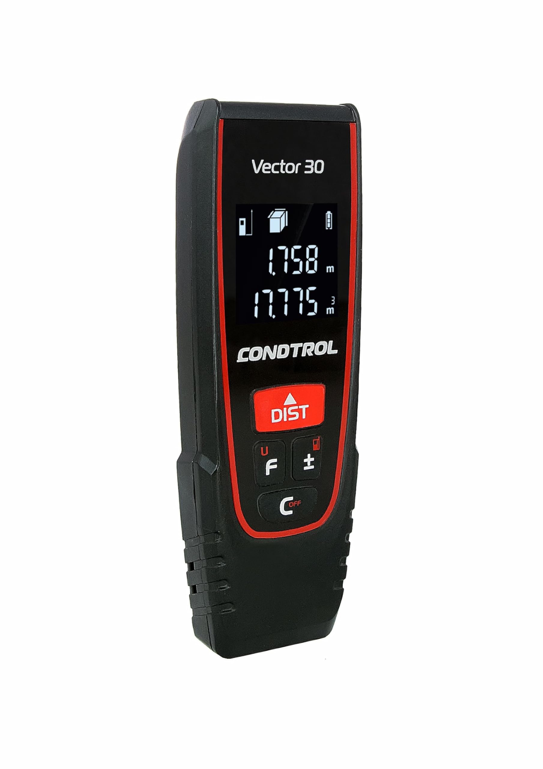CONDTROL - Telémetro Vector 30 - Rango 0,05 a 30 Metros - Medición Precisa Continua, Unidades m, ft, Pulgada - Láser Rojo - Garantía 2 años - Entregado con Accesorios