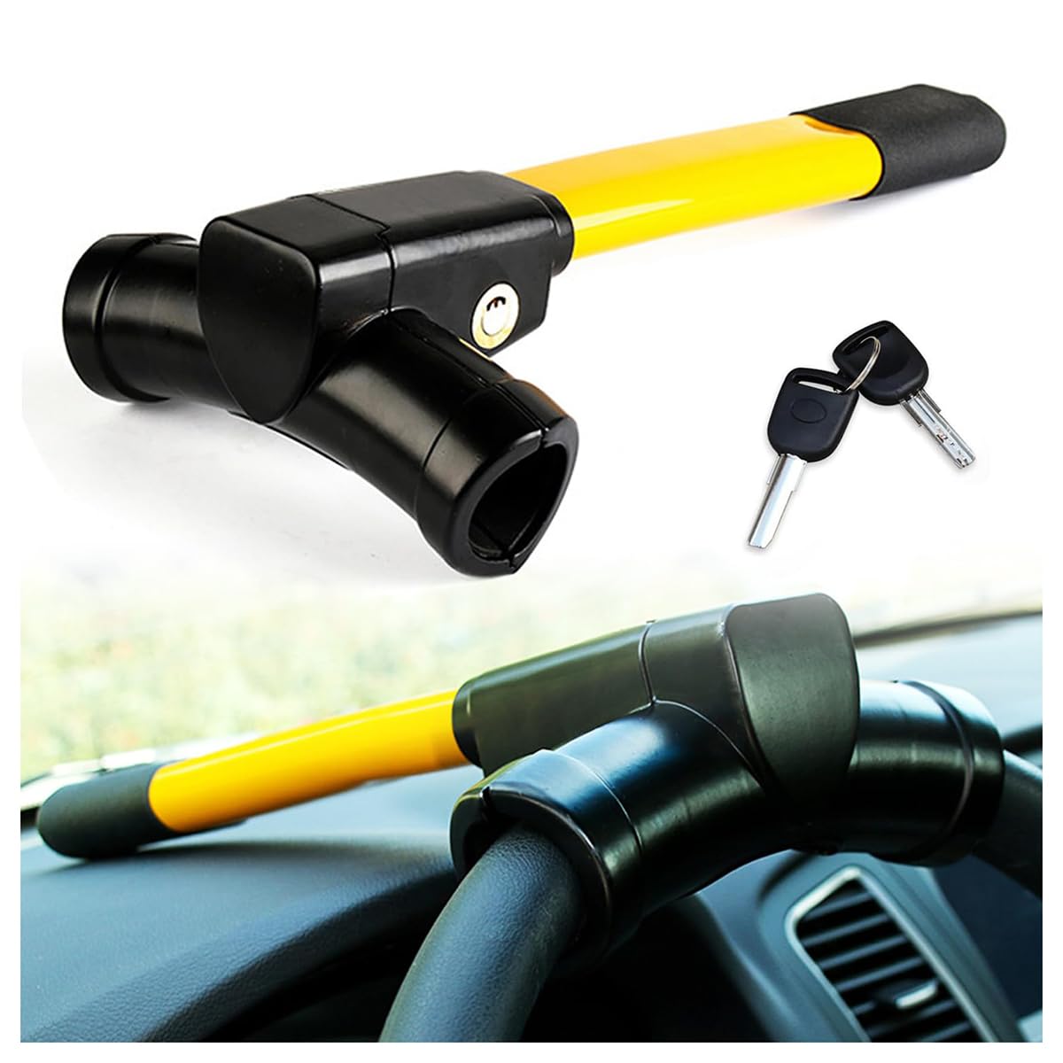 Car Steering Wheel Lock,for Ford Transit Custom 2012-2025,for Most Cars, High-Visibility Anti-Theft Device, Easy to Install,Security