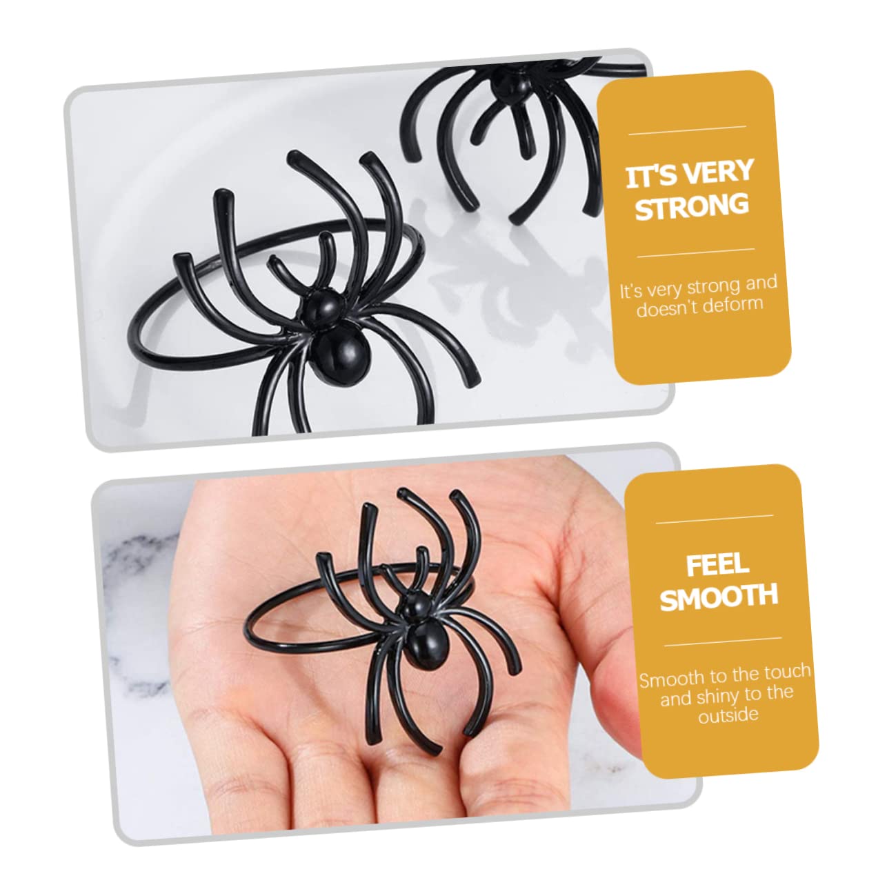 PRETYZOOM Pz portatovagliolo ragno Tovaglioli monotoni Fermatovagliolo Halloween mini tromba d'aria Decorazione della cena portatovaglioli arredamento ornamenti decorativi per tovaglioli