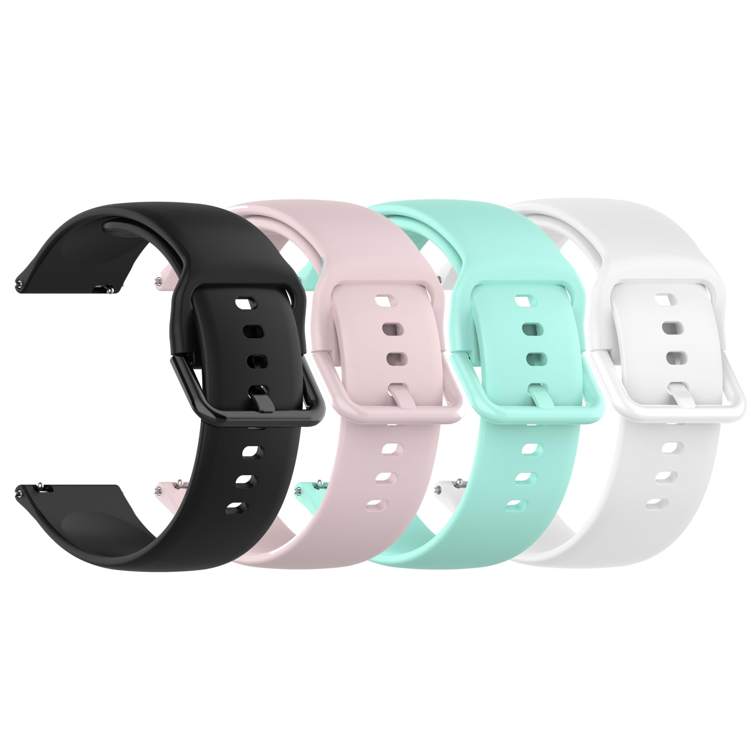 RuenTech Compatible with TOOBUR IDW17 Smart Watch Bands, Replacement Sport Silicone Band with Air-hole for TOOBUR IDW17 Smart Watch for Women&Men (4Pack)