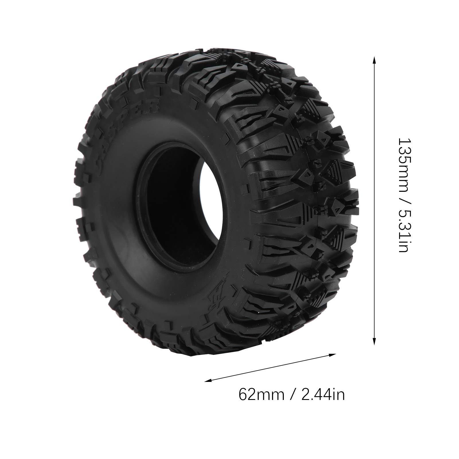 1/10 koła i opony RC, 4 szt. Czarna, trwała gumowa skóra na oponę PC, opony kół 2,2 cala, wymień na SCX10 TRX4 TRX6 1/10 RC Climbing Crawler Upgrade Part kompatybilny