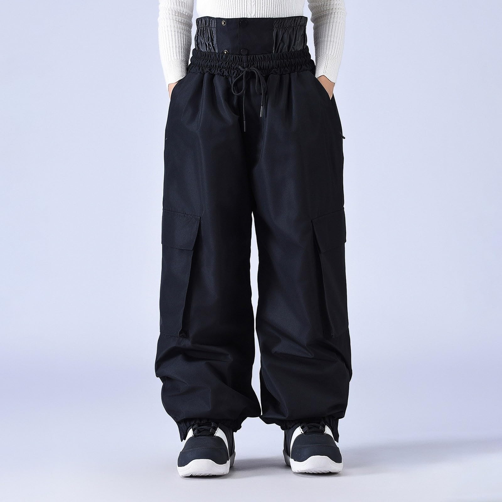 Pantaloni da snowboard da uomo, antivento, impermeabili, termici, larghi, resistenti, in cotone, per l'inverno, in pile, termici