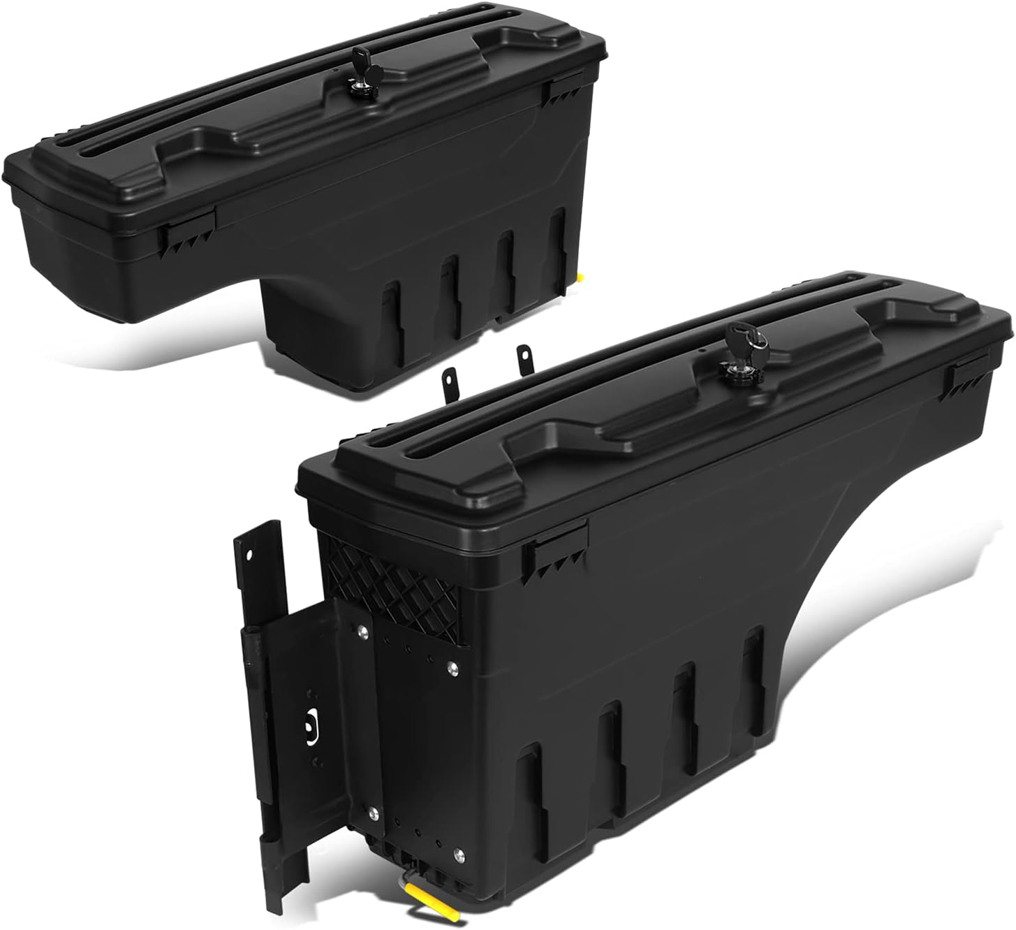 Auto Dynasty 2Pcs Truck Bed Wheel Well Swing Tool Lock Box Compatible with Ford F250 F350 Super Duty 17-20, Driver and Passenger Side, Matte Black