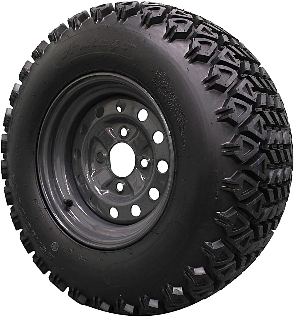 Antego Tire & Wheel 25x10.00-12 Tire with 4 Hole Wheel Assembly for Kubota RTV’s 900, 1100, 1140 UTV’s - 6 Ply ATW-045 with Non-Directional Tread (Set of 2)
