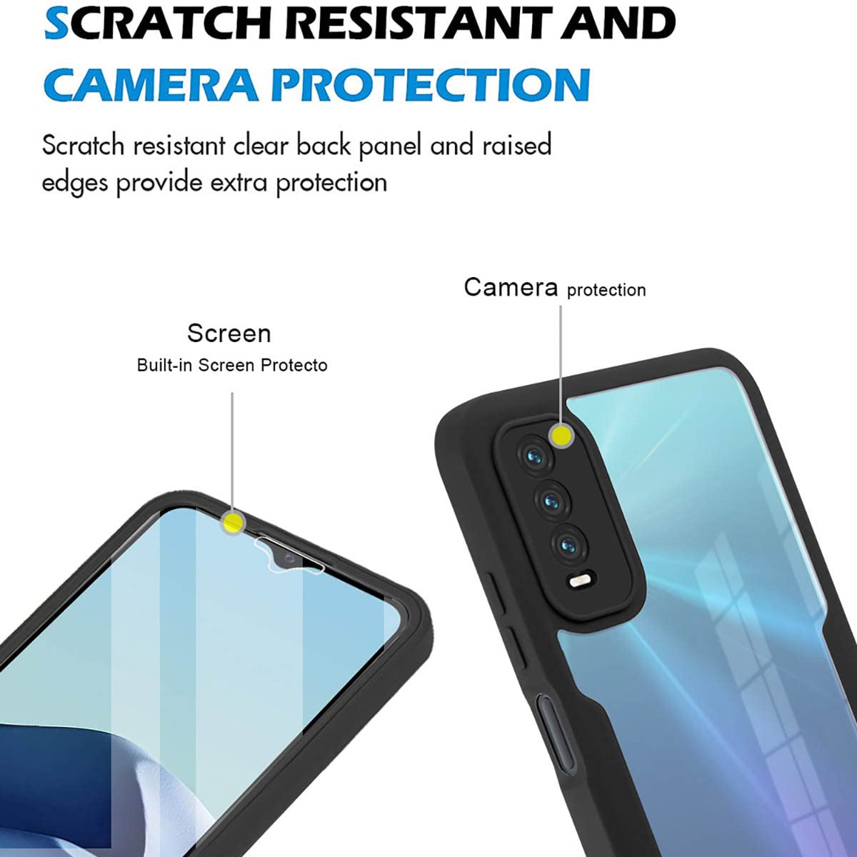 Custodia 2in1 Ibrida Xiaomi Redmi 9 Antiurto 360 Gradi Nera Custodia Ibrida 2in1 Per Xiaomi Redmi 9 - Protezione 360° Antiurto Con Doppio Strato | Nero Redmi 9 Cover - Foto 2