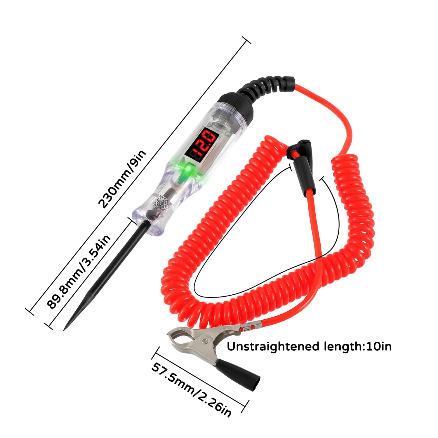 Tester del Circuito 3-120V del Cavo del Fusibile con display a LED, cavi a molla e clip a coccodrillo, strumento penna Per testare i circuiti automobilistici
