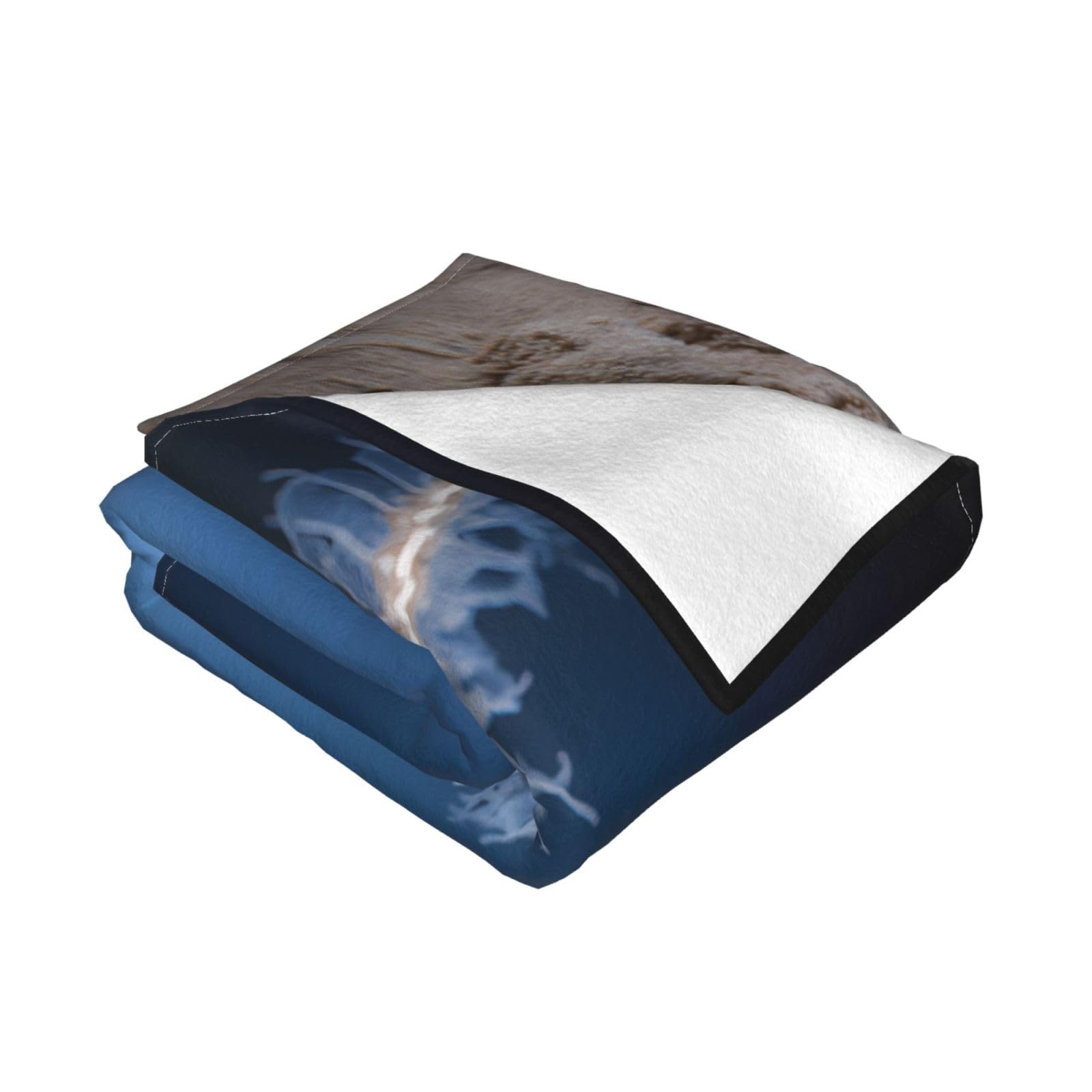 Manta de viaje portátil de 80 x 60 pulgadas, suave, resistente a las arrugas, plegable, exquisito estampado nocturno