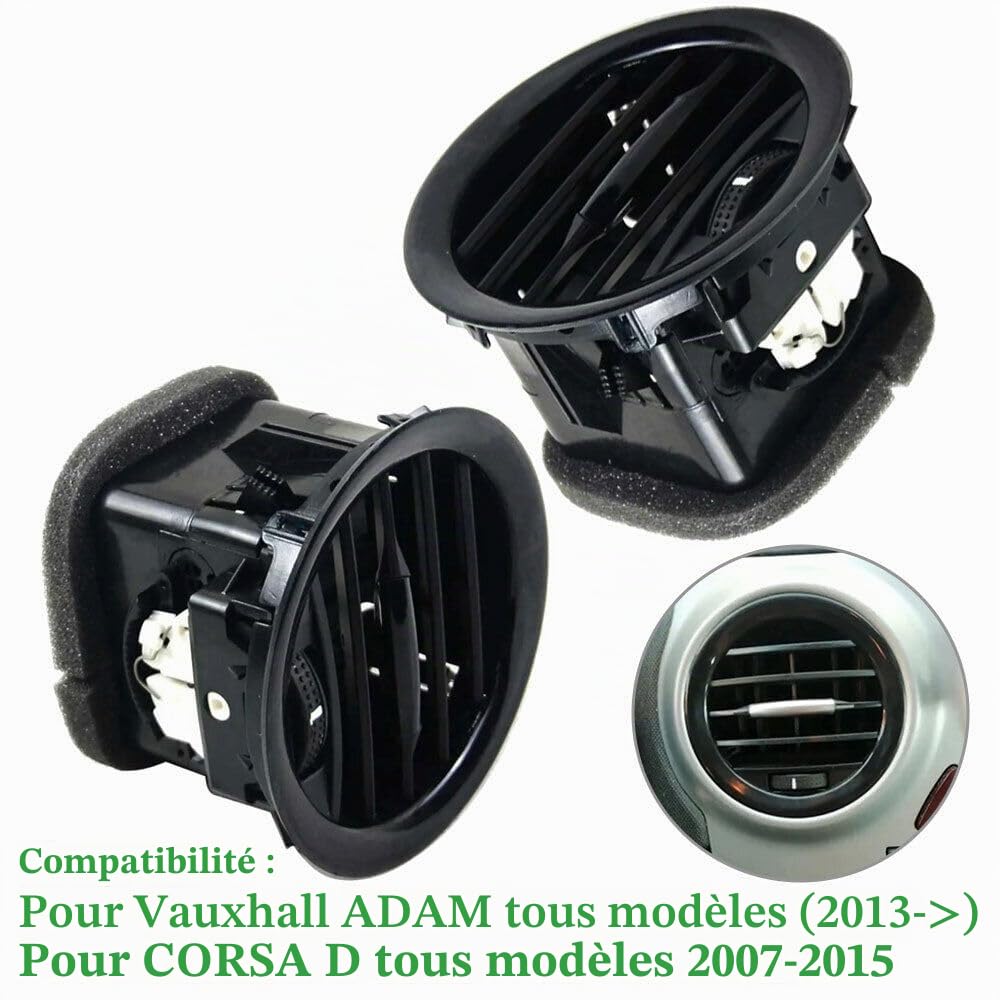 13417363-2 Grille d'aération de rechange chromée pour 0pe1 Adam Corsa D MK3 2006-2019 2201099 13363314