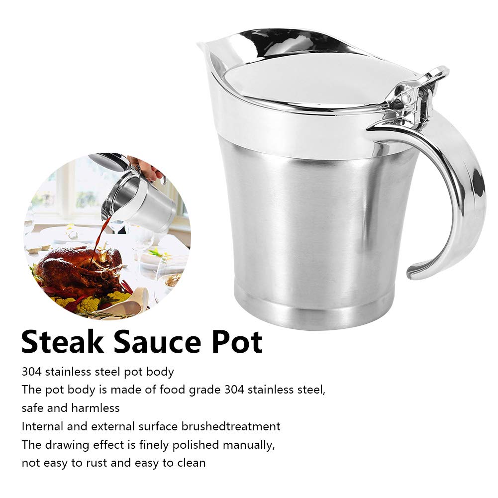 Saucière Isotherme En Acier Inoxydable 304 - Double Paroi - 450ml Ou 750ml - Bec Verseur Anti-goutte - Pour Sauces Chaudes Ou Froides
