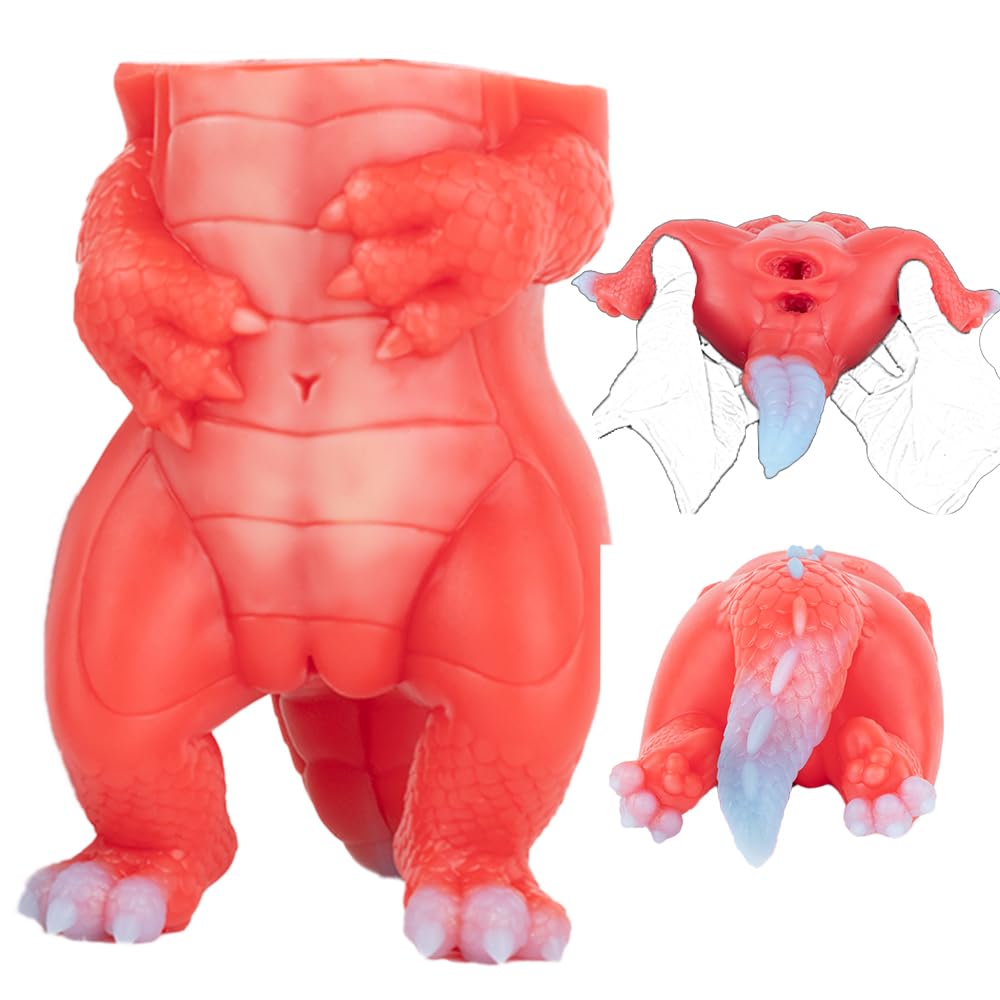 1163g Tier Masturbieren für Männer, Doppelkanal Monster Drachen Masturbator, Groß 3D Silikon Taschenmuschi Erotik Fantasy Masturbatoren, Manuelle Cup Sex Spielzeug für die Männer