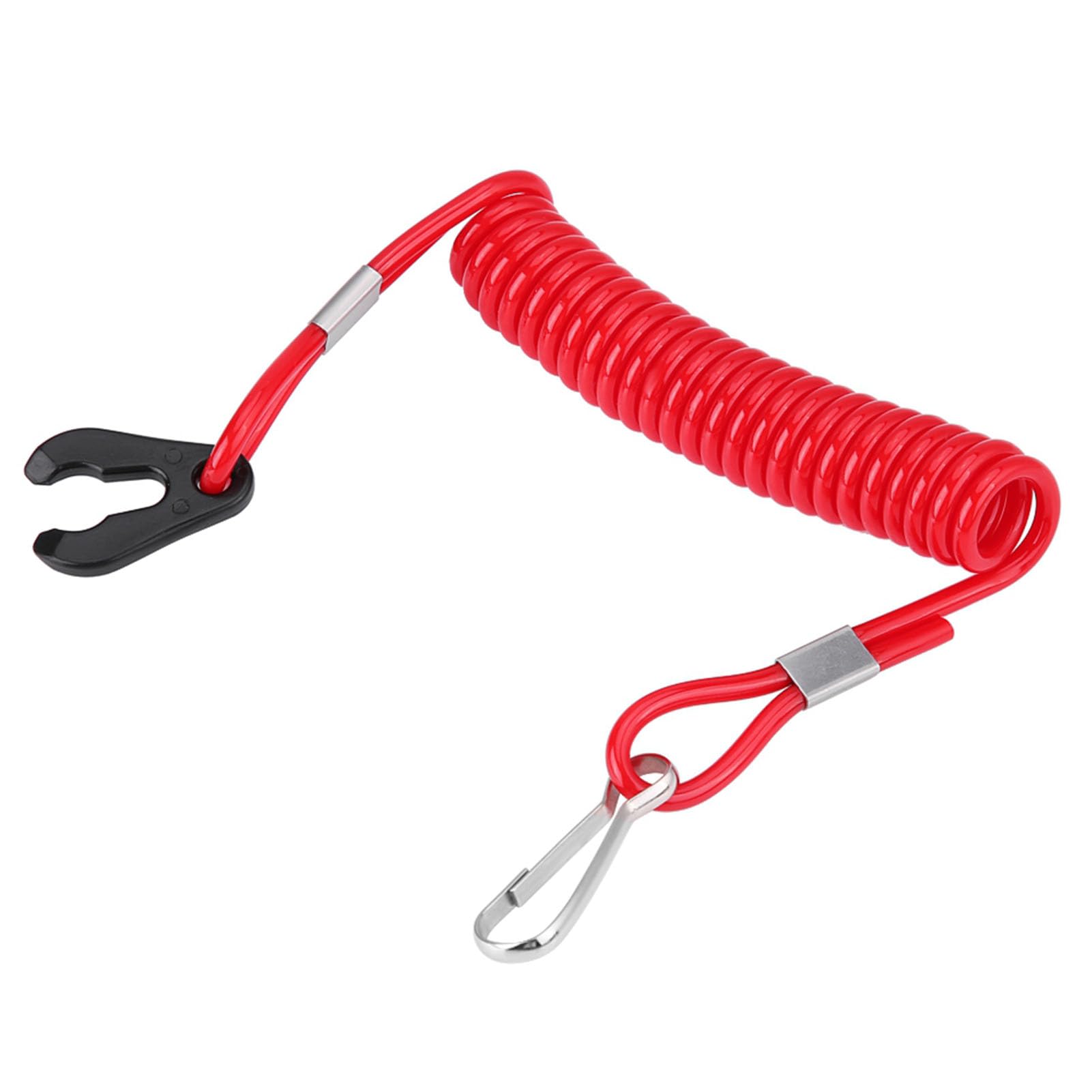 Cordon De Clé De Moteur Hors-bord Avec Clip De Sécurité - Corde Interrupteur D'Urgence Rouge Universelle Pour Bateaux