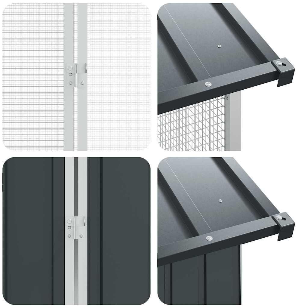 INLIFE Vogelkäfig Anthrazit 845 x 304 x 247 cm Verzinkter Stahl,Tier- & Haustierbedarf,Haustierbedarf,Vogelbedarf,Vogelkäfige & -ständer,Anthrazit,204.35 KG,3325167