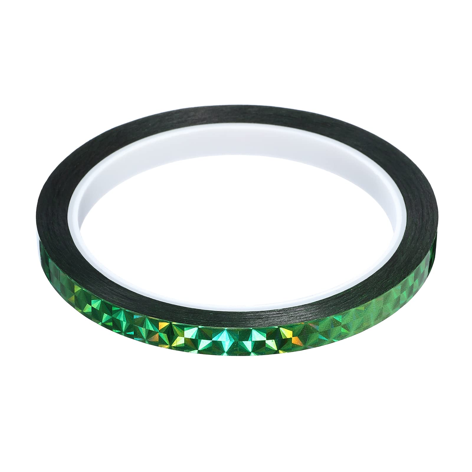 YOKIVE Prism Tape, Self Adhesive Holographic Reflective Decorative Tapes, Great for Craft Projects, DIY Art, Home, Daily Use (Green, 0.3 Inch x 55