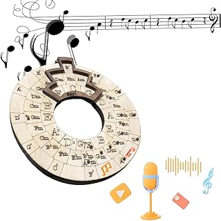 Wooden Melody Tool,Circle of Fifths Wooden Wheel and Musical Educational Tool, Circle of Fifths Wheel,Chord Wheel for Musicians, Music Transpose Tool for Chords,Circle Wooden Wheel (2PCS) (Color : 1P