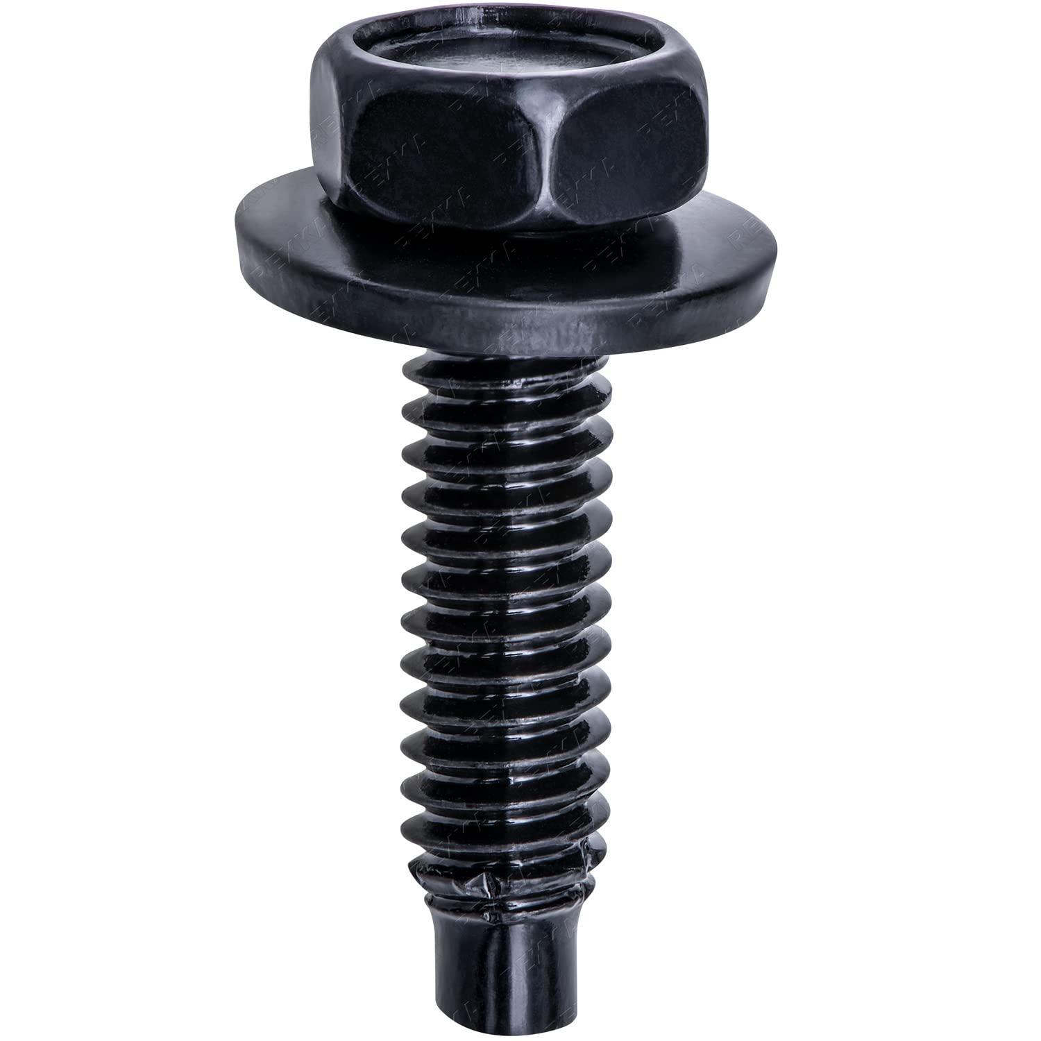 Rexka 25pcs 1/4"-20 X 1 Hex Head SEM Dog Point Fender Door Valance Body Bolts Loose Washers 6025329 for Chrysler GM Ford Dakota, Durango, Grand