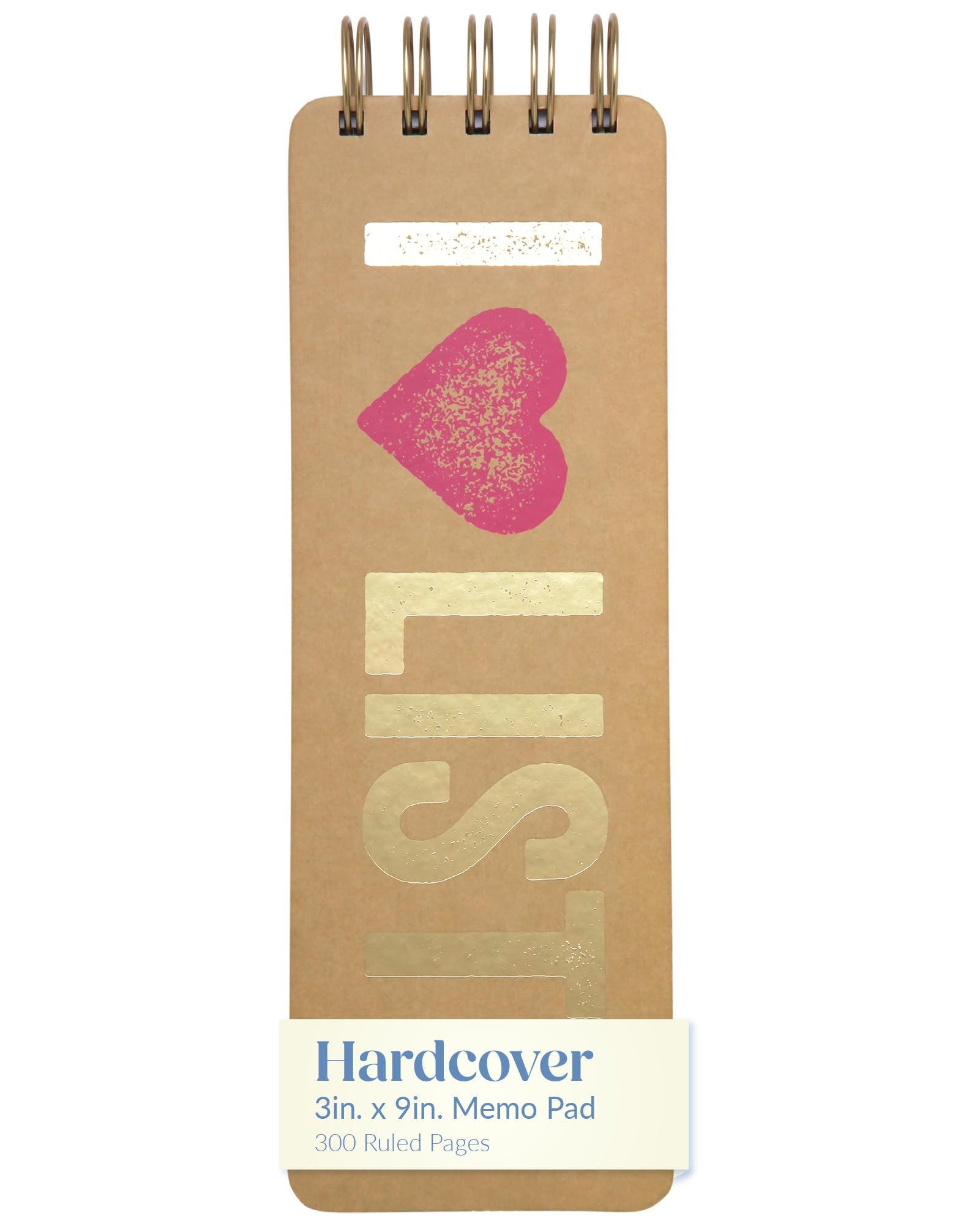 Eccolo Tall Spiral Memo Pad, 300 Pages, 150 Sheets, Double Spiral Binding, Office Essentials for Work, List Notepad for Students, Class, and Shopping,