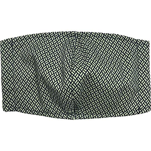 和柄プリント立体布マスク1枚 江戸小紋 大人用フリーサイズ (二の字小紋)