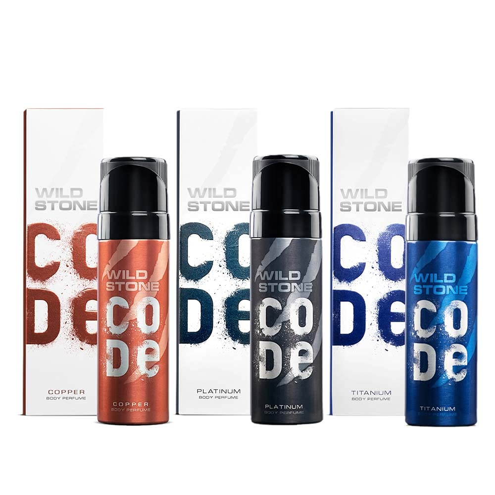 Copper, Platinum & Titanium No Gas Body Perfume Combo for Men, Pack of 3 (120 ml each)