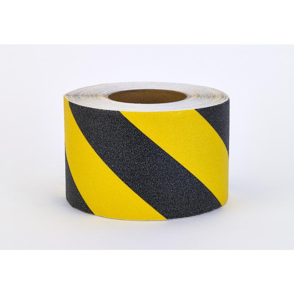Mutual 17796 - Nastro abrasivo antiscivolo a strisce di pericolo, 160 m di lunghezza x 2,5 cm di larghezza, giallo/nero