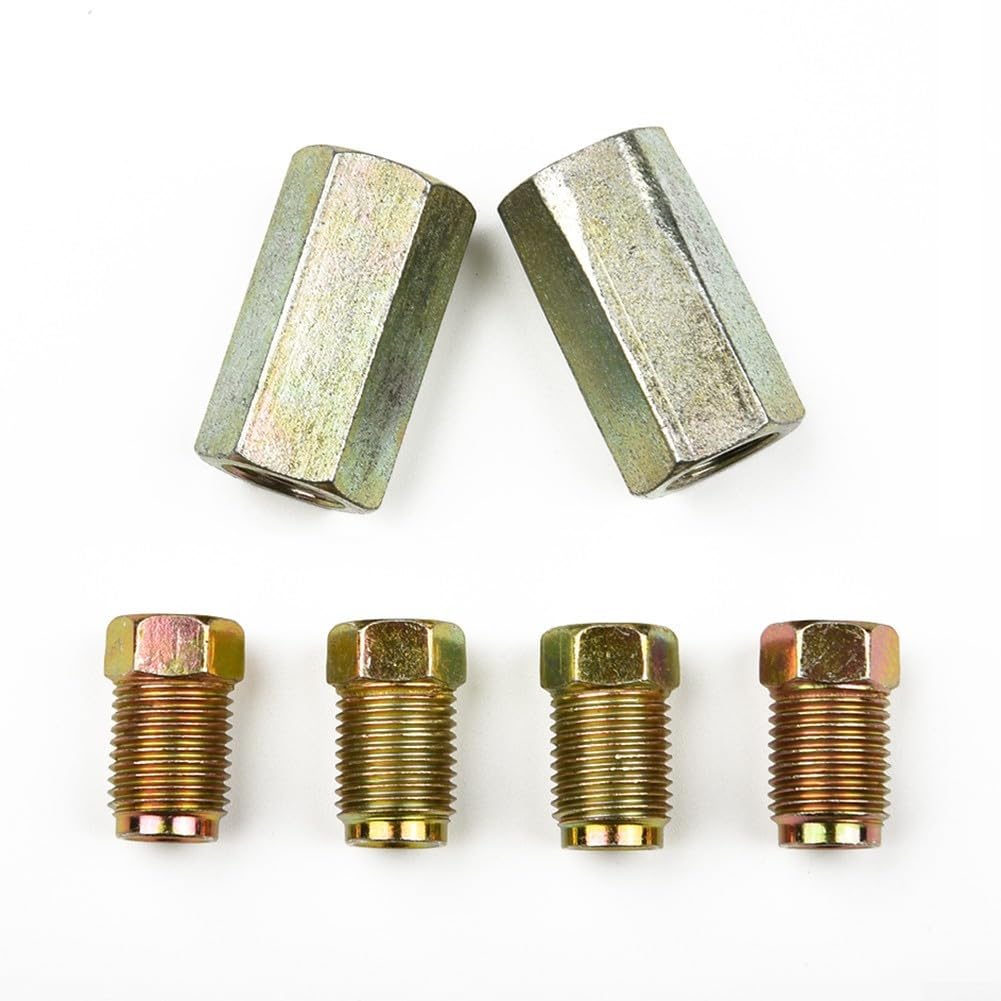 Lot de connecteurs de tuyau de frein 2 voies femelles avec 4 écrous mâles pour pas de 10 mm x 1 mm, compatible avec tuyau de frein 3/16