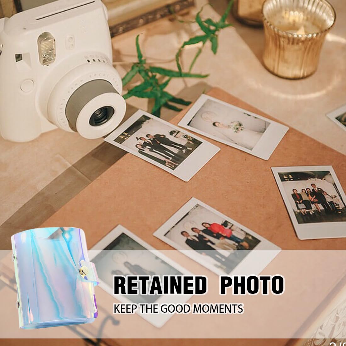 Mini Album Photo,Mini Petit Album Photo de Stockage de Photos,Album Photo pour Timbres Cartes scrapbooking pour Photos de 7,6 cm Compatible avec Fujifilm Instax Mini Film/Polaroid Instax Mini Film