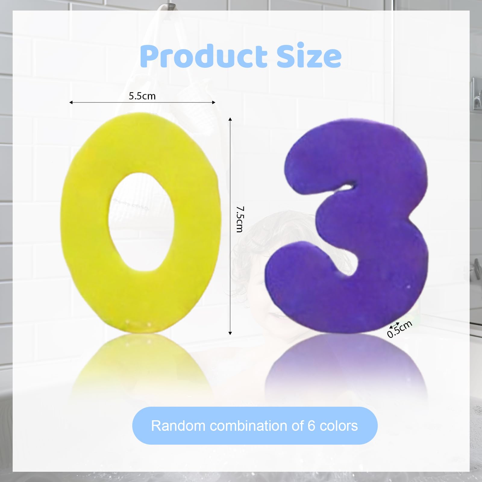 XENQITO 36 Piezas Juguetes de baño con números y alfabetos Divertidos, Letras y números del Alfabeto flotantes, Juguetes de Aprendizaje para bañera, baño Educativo para niños — view 4