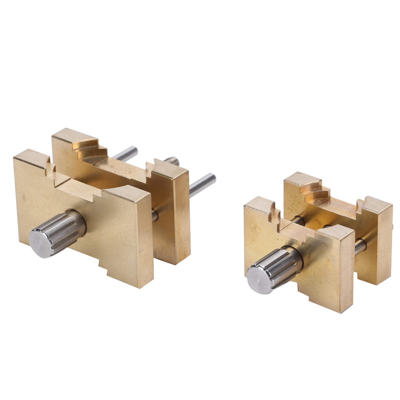 Uhrenbewegungs-Halter mit fester Basis, professionelles Kupfer-Werkzeugzubehör für die Uhrenreparatur, verstellbare doppelseitige Halterung für kleine und große Uhren, kompaktes