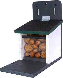 Holznager | Casetta per scoiattoli resistente alle intemperie, molto stabile e sicura, sistema di ventilazione per alimenti secchi di scoiattolo, casa di scoiattoli