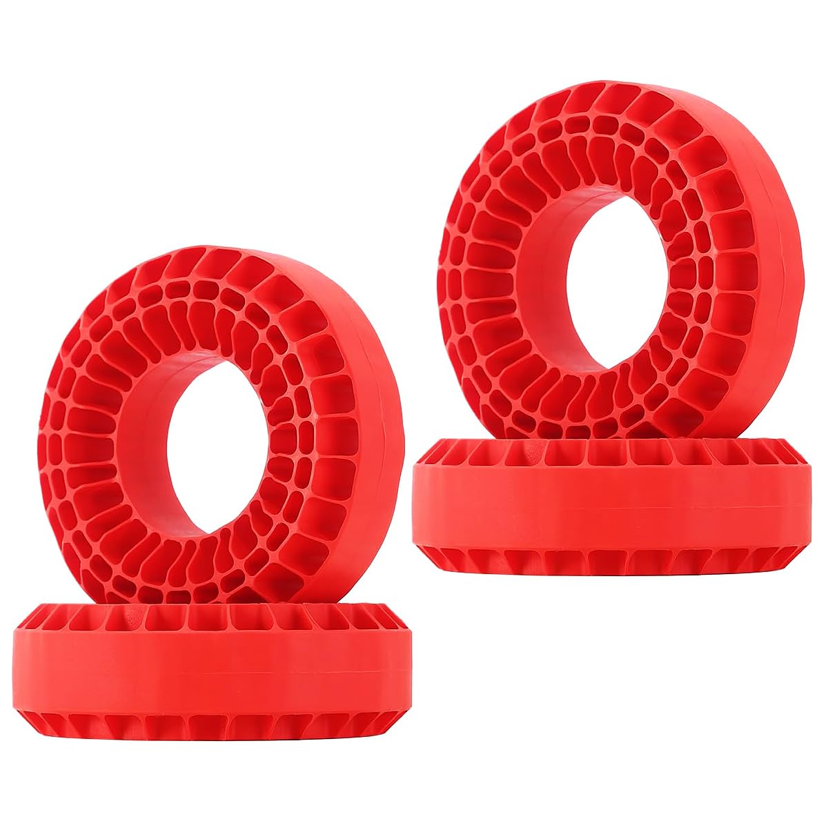 Ieron 2.2" Wheel Tires Silicone Rubber Insert Foam Fit for 1/10 RC Crawler (Red)