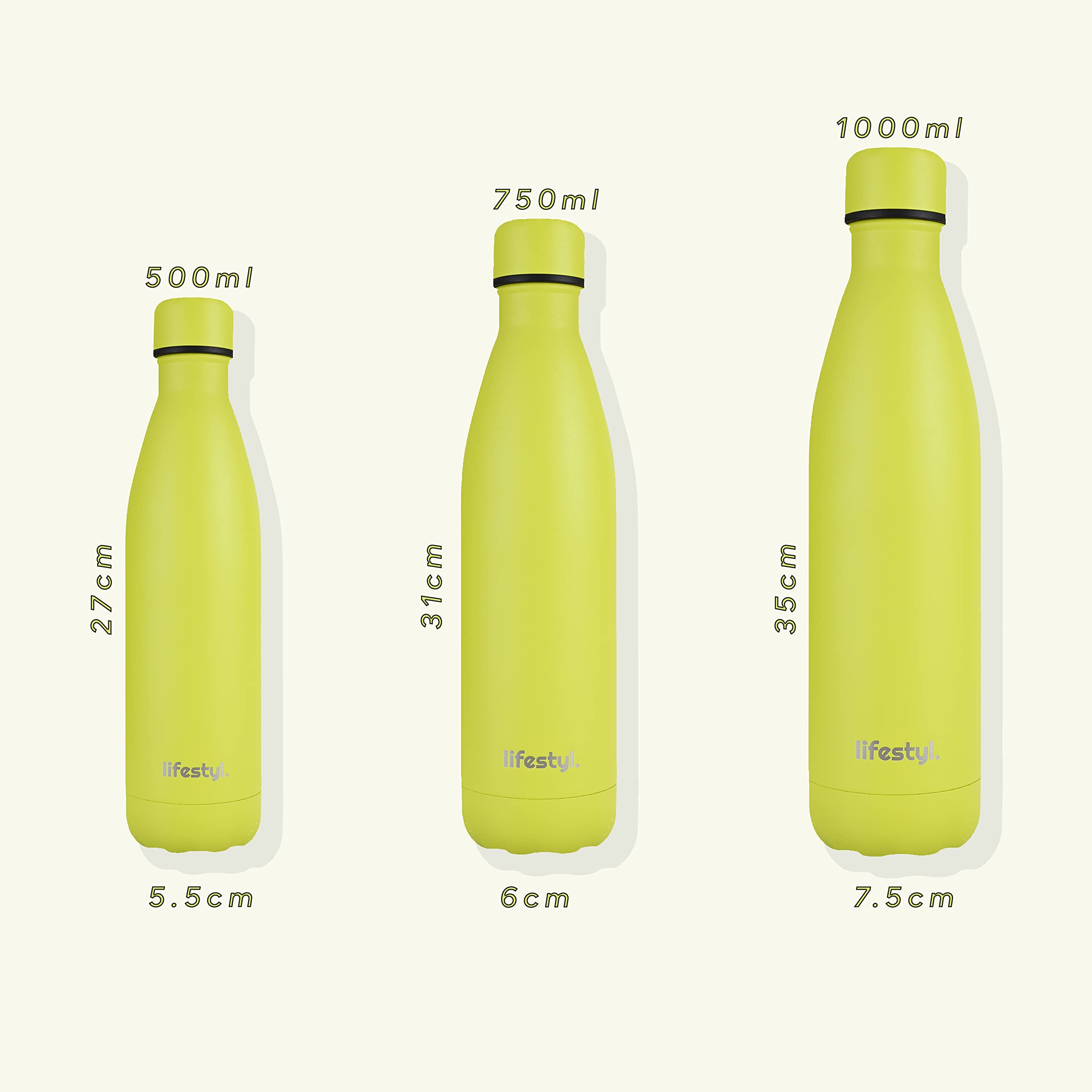 Lifestyl Stainless Steel Water Bottle | 24 Hrs Cold & 12 Hrs Hot| Thermoshield Technology Vacuum Insulated Metal Water Bottles, Leak-Proof Drinks Bottle for Gym (Sage, 1000 ml) - Image 4