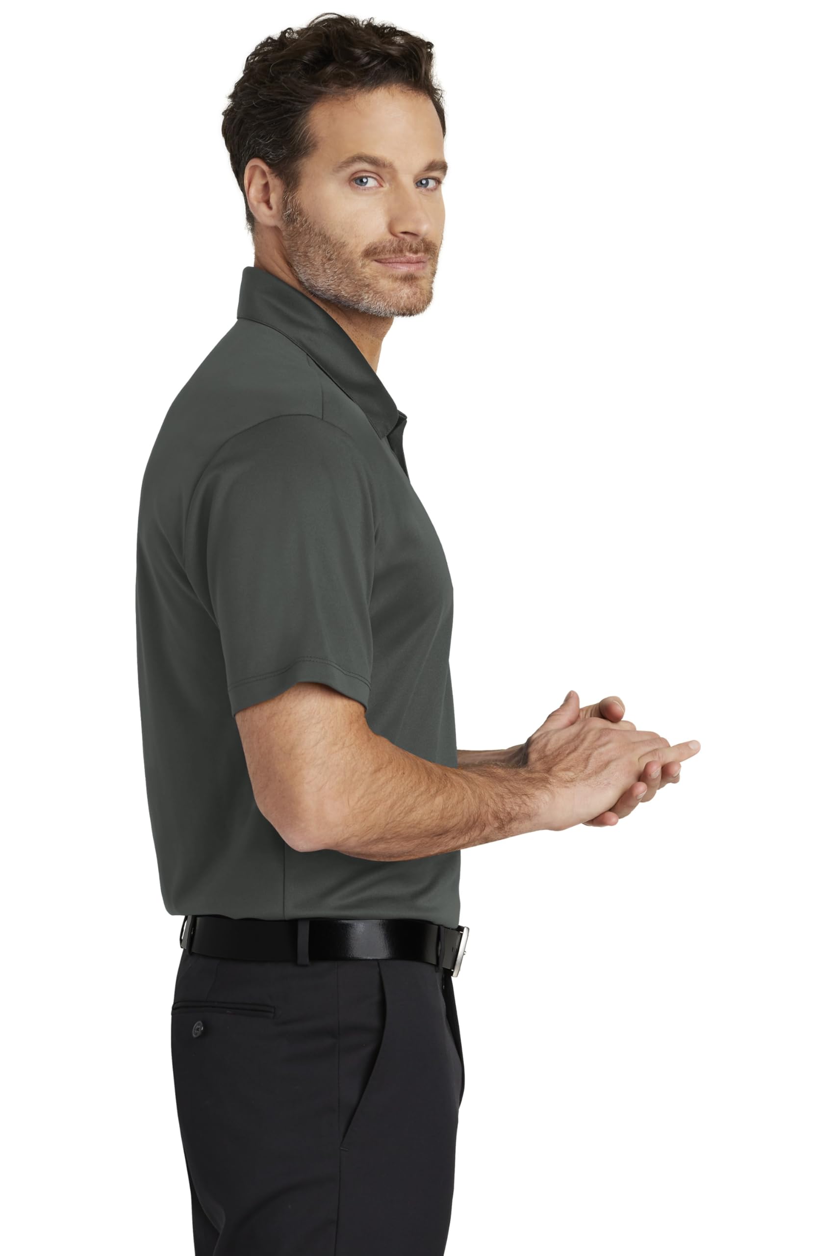 Port Authority Tall Silk Touch Performance Polo. TLK540, Steel Grey, 2XLT