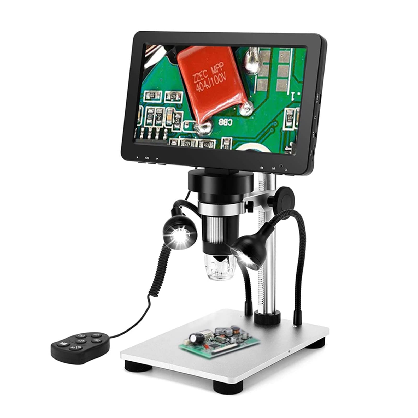 Digitales Mikroskop, LCD 7. Zoll 1200x Digitalmikroskop HD USB. Mikroskop mit kabelgebundener Fernbedienung Videorecorder