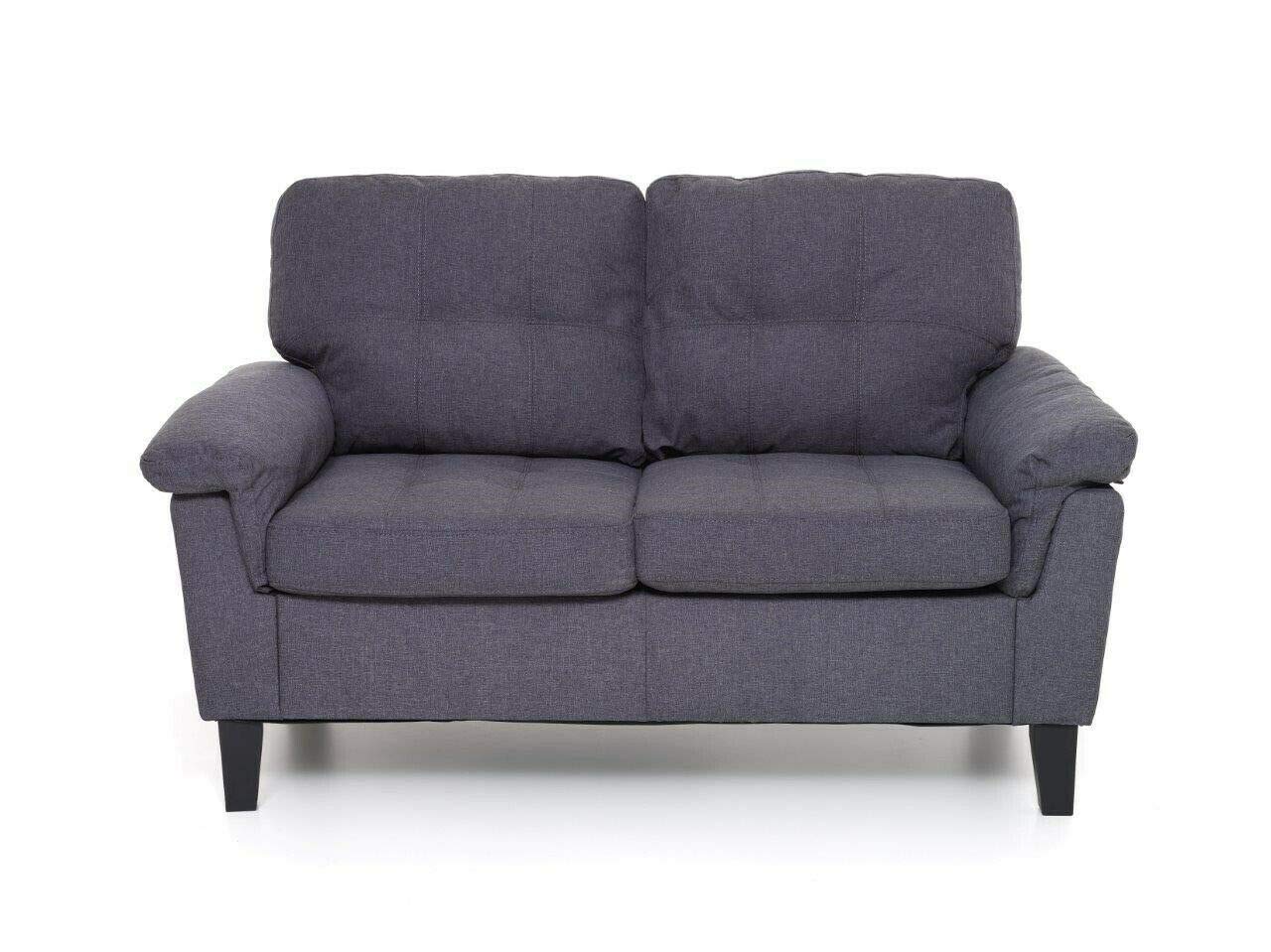 Totò Piccinni Divano Berlino in Tessuto 2 Posti Imbottito, con Braccioli, (L) 145x(P) 78x(A) 95 cm (Blu Jeans)