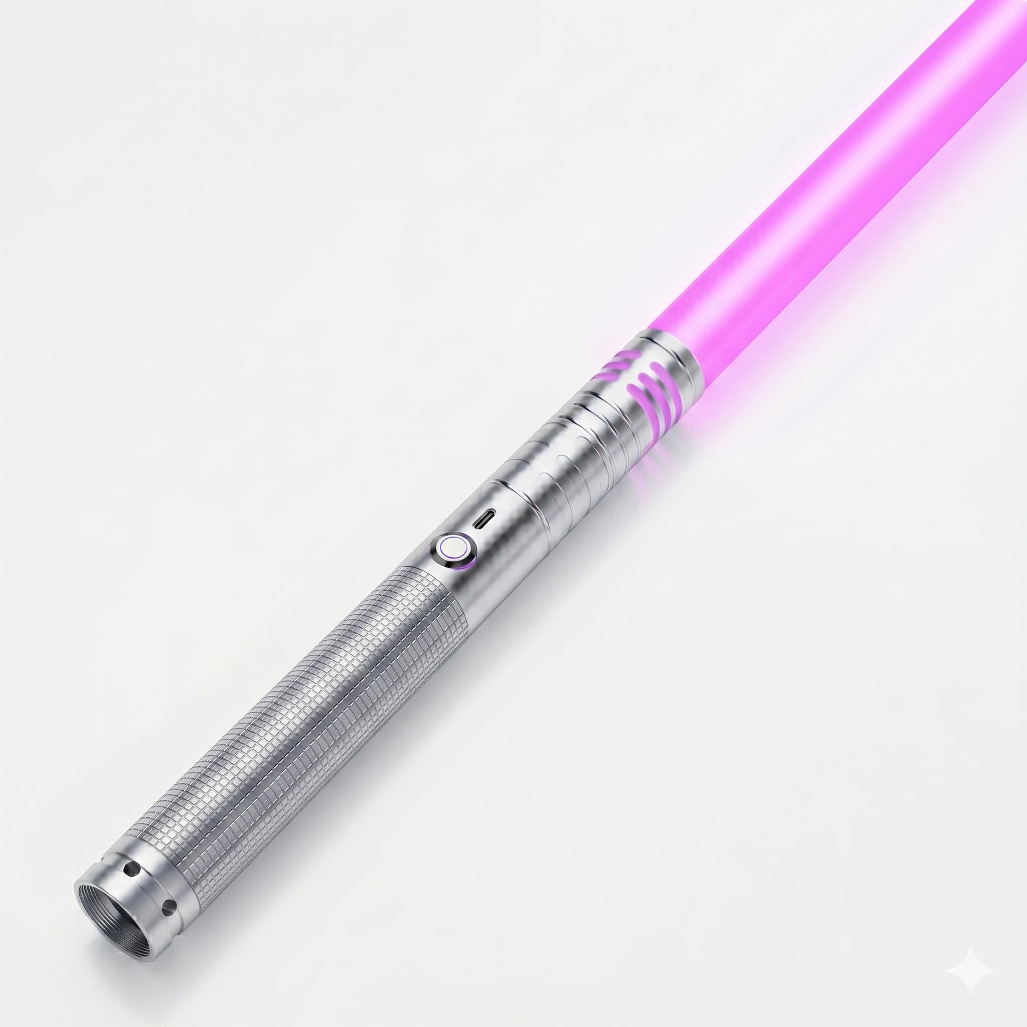 Lightsaber,Light Saber for Kids Adults with RGB 15 Colors Metal Handle ,4 Modes USB-C Rechargeable Lightsabers for Cosplay Party Birthday Gift (Silver 1pc)