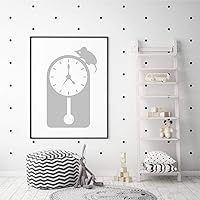 Vista 3 de Decoración de rima de guardería Hickory Dickory Dock Mouse Clock Vinilo Calcomanía de pared para sala de juegos de niños, guardería, biblioteca